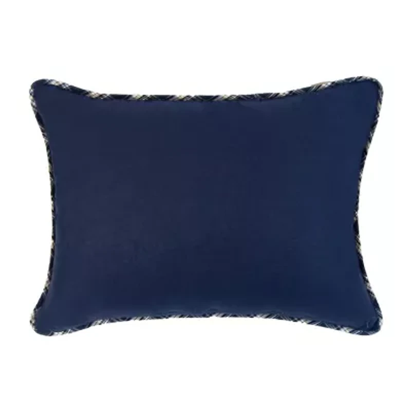 Donna Sharp Checkerboard Indigo 3-pc. Embellished Quilt Set