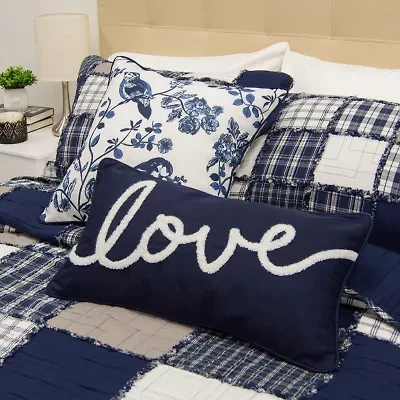 Donna Sharp Checkerboard Indigo 2-pc. Multi-Pack Rectangular Square Throw Pillow