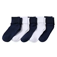 Thereabouts Little & Big Kid Girls 5 Pair Turncuff Socks
