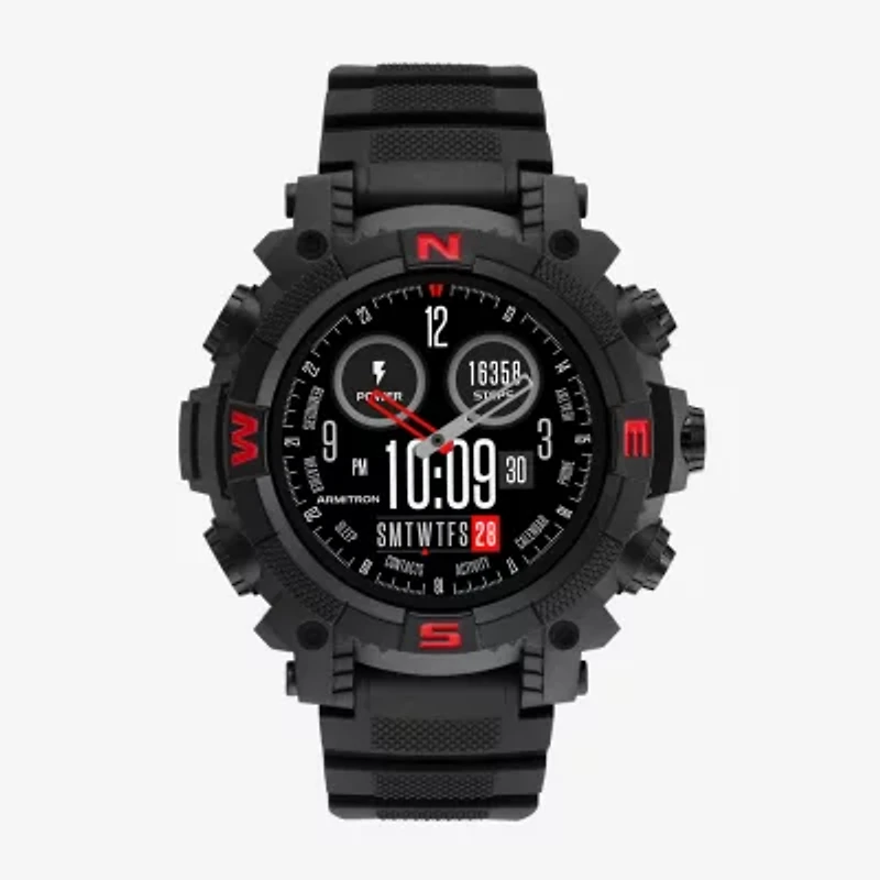 Armitron Connect Unisex Adult Chronograph Black Smart Watch 42-1019bkbk