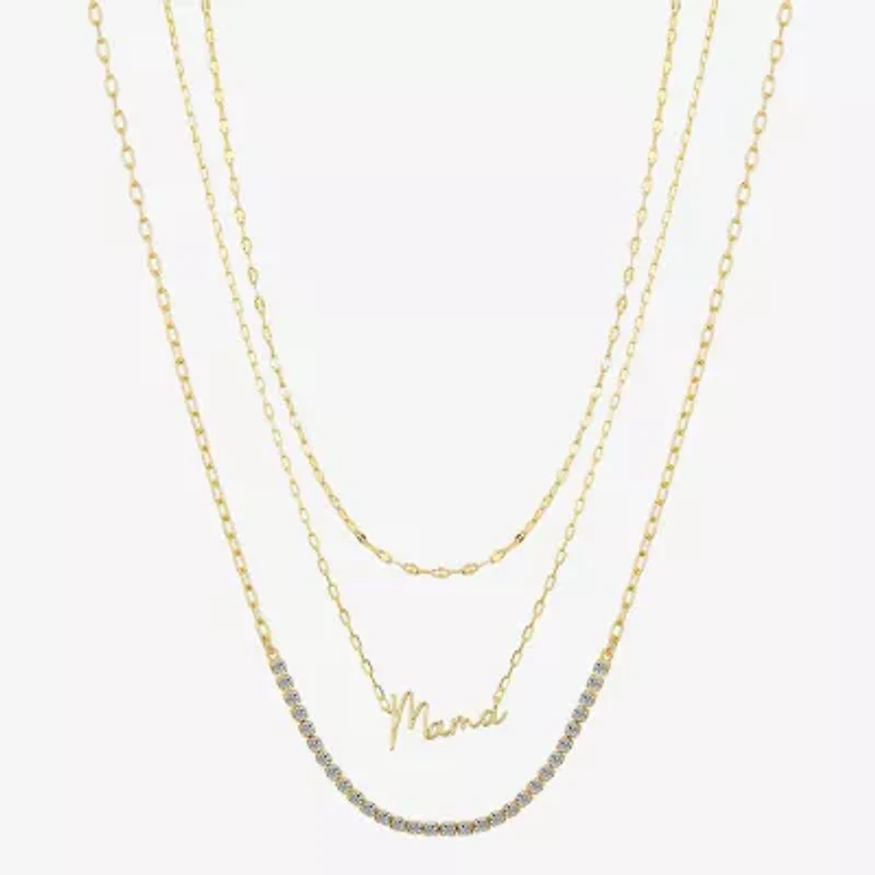 Sparkle Allure Mama Womens Cubic Zirconia 3-pc. Necklace Set