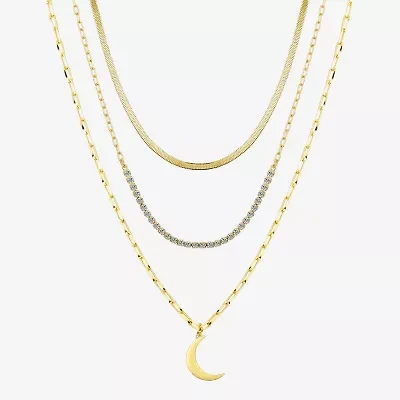 Sparkle Allure Womens Cubic Zirconia Moon 3-pc. Necklace Set