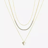 Sparkle Allure Womens Cubic Zirconia Heart 3-pc. Necklace Set