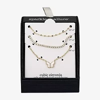 Sparkle Allure Womens Cubic Zirconia Butterfly 3-pc. Necklace Set