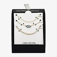 Sparkle Allure Womens Cubic Zirconia Evil Eye 3-pc. Necklace Set