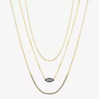 Sparkle Allure Womens Cubic Zirconia Evil Eye 3-pc. Necklace Set
