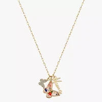 Footnotes Mama Womens Cubic Zirconia 10K Gold Over Brass Butterfly 16 Inch Pendant Necklace