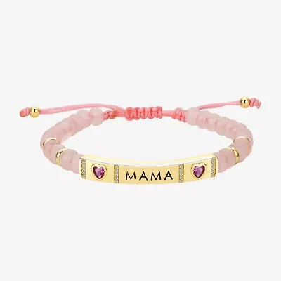 Footnotes Mama Womens Cubic Zirconia 10K Gold Over Brass Heart Bolo Bracelet