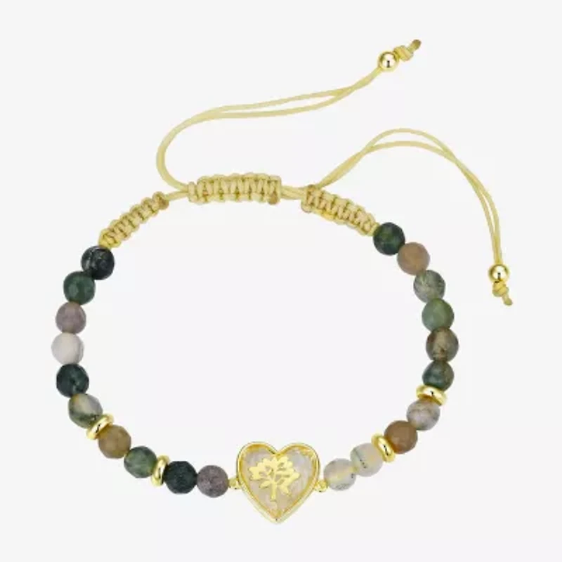 Footnotes Womens Crystal 10K Gold Over Brass Heart Bolo Bracelet