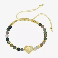 Footnotes Womens Crystal 10K Gold Over Brass Heart Bolo Bracelet