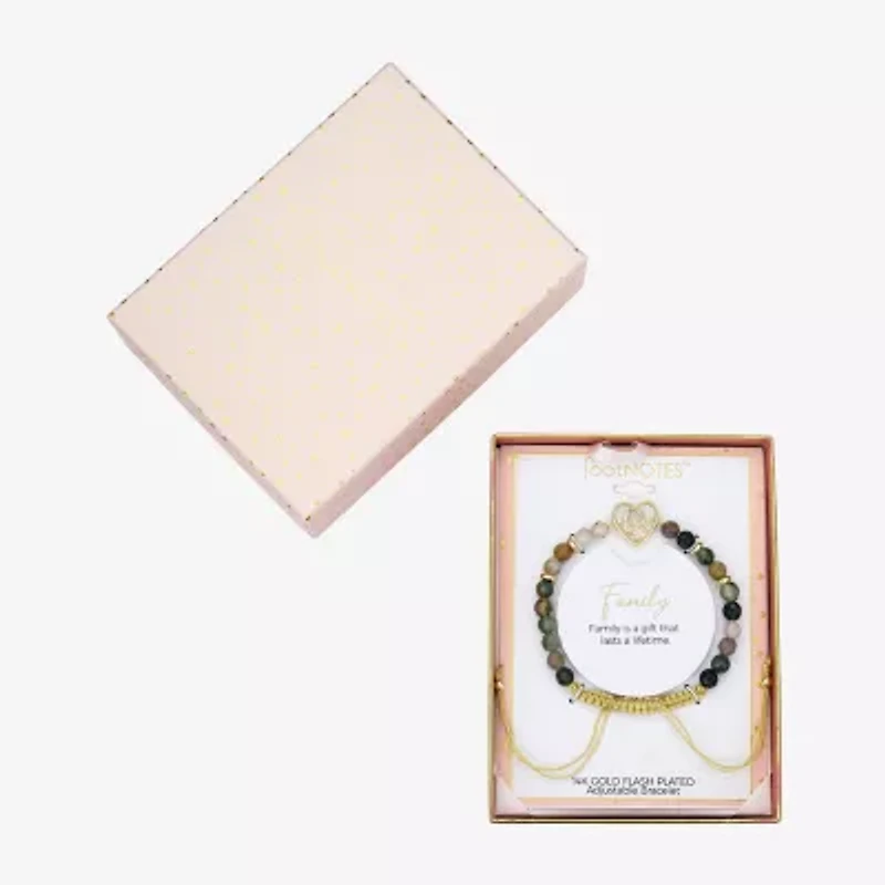 Footnotes Womens Crystal 10K Gold Over Brass Heart Bolo Bracelet
