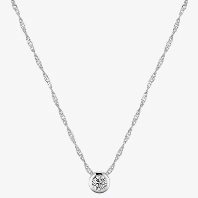 Sparkle Allure Womens Sapphire Pure Silver Over Brass Round 16 Inch Pendant Necklace
