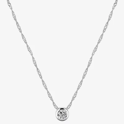 Sparkle Allure Womens Sapphire Pure Silver Over Brass Round 16 Inch Pendant Necklace