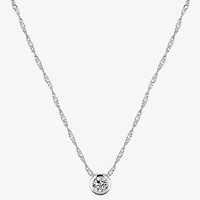 Sparkle Allure Womens Sapphire Pure Silver Over Brass Round 16 Inch Pendant Necklace