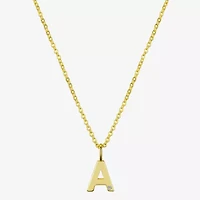 Sparkle Allure Initial Womens Diamond 14K Gold Over Brass 16 Inch Pendant Necklace