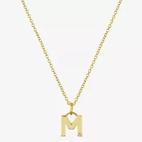 Sparkle Allure Initial Womens Diamond 14K Gold Over Brass 16 Inch Pendant Necklace