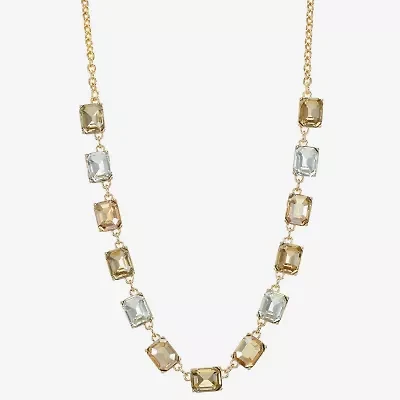 Monet Jewelry Gold Tone Womens Brown 18 Inch Collar Necklace