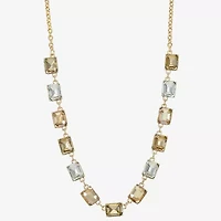 Monet Jewelry Gold Tone Womens Brown 18 Inch Collar Necklace