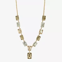 Monet Jewelry Gold Tone Womens Brown Glass 18 Inch Y Necklace