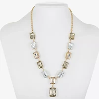 Monet Jewelry Gold Tone Womens Brown Glass 18 Inch Y Necklace