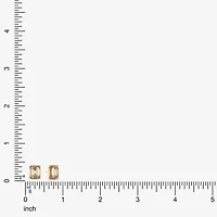 Monet Jewelry Gold Tone Brown Glass 10.5mm Rectangular Stud Earrings