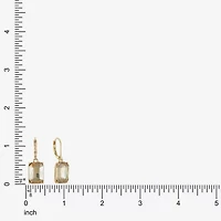 Monet Jewelry Gold Tone Womens Brown Glass Rectangular Drop Earrings