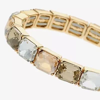 Monet Jewelry Gold Tone Womens Brown Glass Rectangular Stretch Bracelet