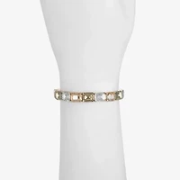 Monet Jewelry Gold Tone Womens Brown Glass Rectangular Stretch Bracelet