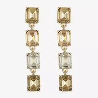 Monet Jewelry Gold Tone Womens Brown Glass Rectangular Hypoallergenic Drop Earrings