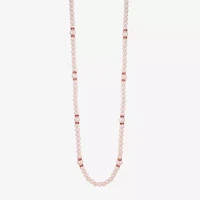 Monet Jewelry Gold Tone & Pink Womens Glass 36 Inch Strand Necklace