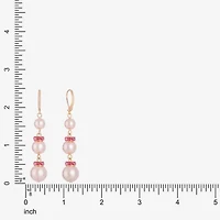 Monet Jewelry Gold Tone & Pink Womens Glass Simulated Pearl Drop Earrings