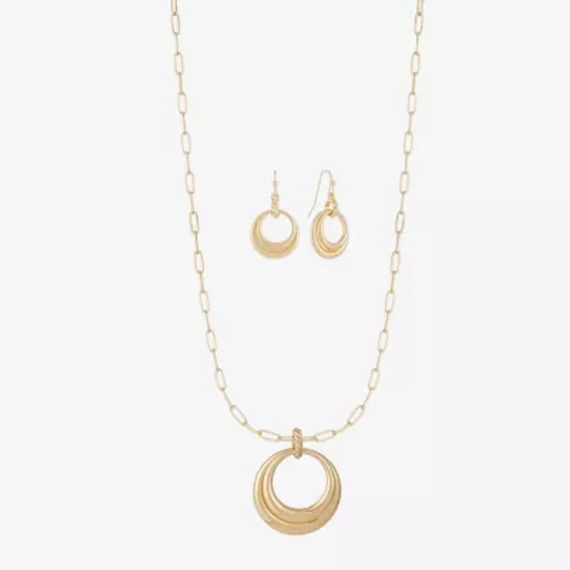 Liz Claiborne Orbital Pendant Necklace & Drop Earring Womens 2-pc. Jewelry Set