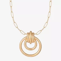 Liz Claiborne Orbital Pendant Necklace & Drop Earring Womens Hypoallergenic 2-pc. Jewelry Set