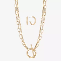 Liz Claiborne Toggle Chain Necklace & Drop Earring Womens Hypoallergenic 2-pc. Jewelry Set