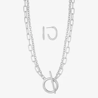 Liz Claiborne Toggle Chain Necklace & Drop Earring Womens Hypoallergenic 2-pc. Jewelry Set