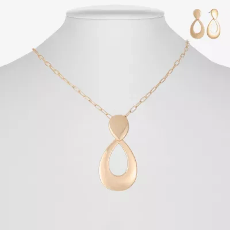 Liz Claiborne Pendant Necklace & Drop Earring Womens Hypoallergenic 2-pc. Jewelry Set