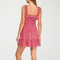 City Triangle Womens Juniors Floral Fit + Flare Dress