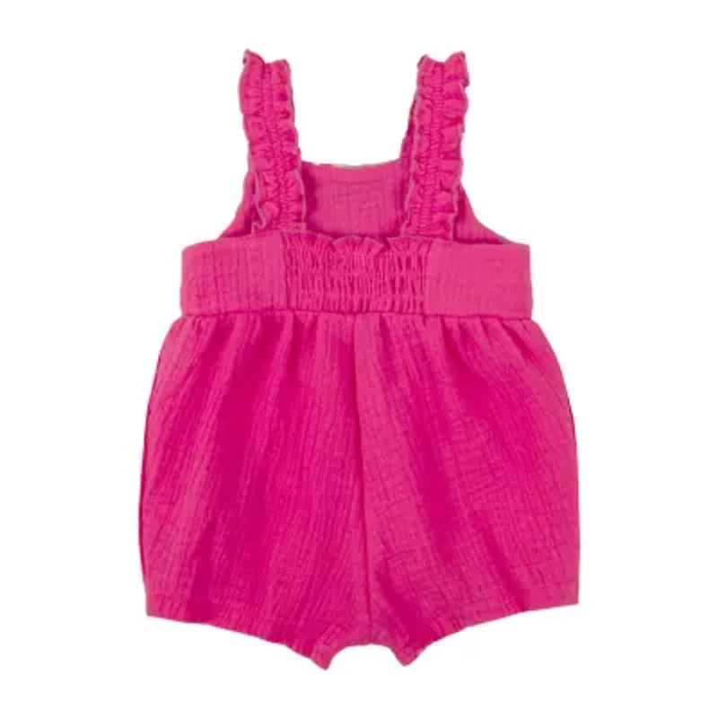 Baby Essentials Girls Sleeveless Windowpane 2-pc. Romper