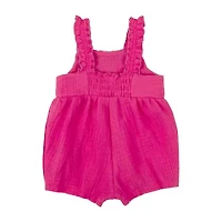 Baby Essentials Girls Sleeveless Windowpane 2-pc. Romper