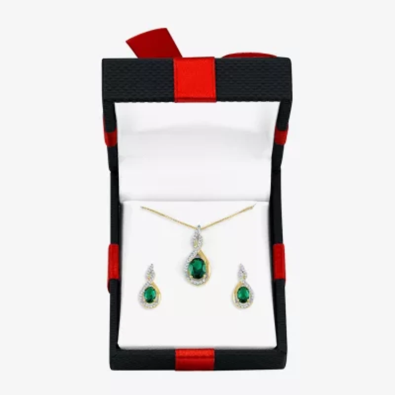 Gemstone 14K Gold Over Silver 2-pc. Oval Jewelry Set