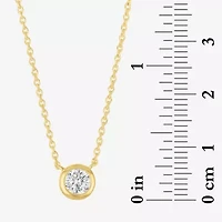 Diamond Addiction (G-H / I1-I2) Womens 1/3 CT. T.W. Lab Grown White Diamond 10K Gold Round 16 Inch Pendant Necklace
