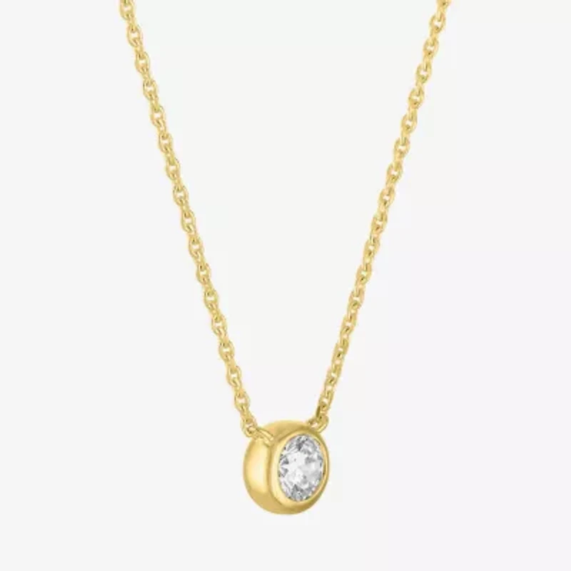 Diamond Addiction (G-H / I1-I2) Womens 1/3 CT. T.W. Lab Grown White Diamond 10K Gold Round 16 Inch Pendant Necklace