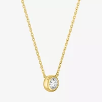 Diamond Addiction (G-H / I1-I2) Womens 1/3 CT. T.W. Lab Grown White Diamond 10K Gold Round 16 Inch Pendant Necklace