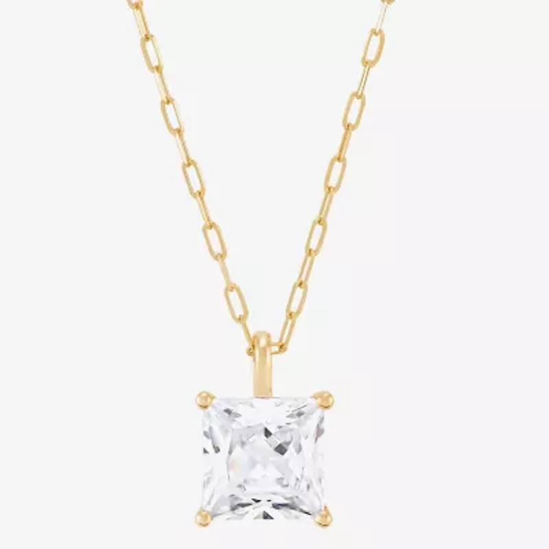 (H-I / Si1-Si2) Womens 2 CT. Lab Grown White Diamond 14K Gold Paperclip 18 Inch Pendant Necklace