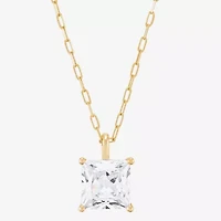 (H-I / Si1-Si2) Womens 2 CT. Lab Grown White Diamond 14K Gold Paperclip 18 Inch Pendant Necklace