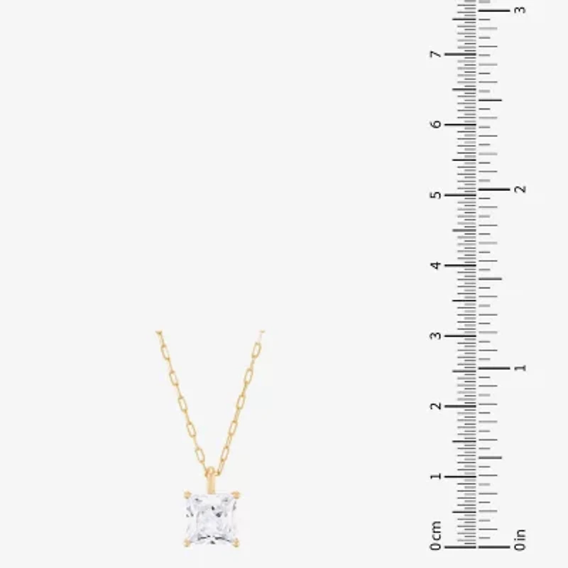 (H-I / Si1-Si2) Womens 2 CT. Lab Grown White Diamond 14K Gold Paperclip 18 Inch Pendant Necklace
