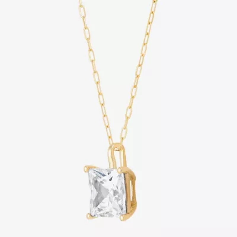 (H-I / Si1-Si2) Womens 2 CT. Lab Grown White Diamond 14K Gold Paperclip 18 Inch Pendant Necklace