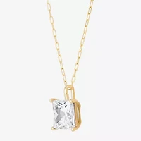 (H-I / Si1-Si2) Womens 2 CT. Lab Grown White Diamond 14K Gold Paperclip 18 Inch Pendant Necklace