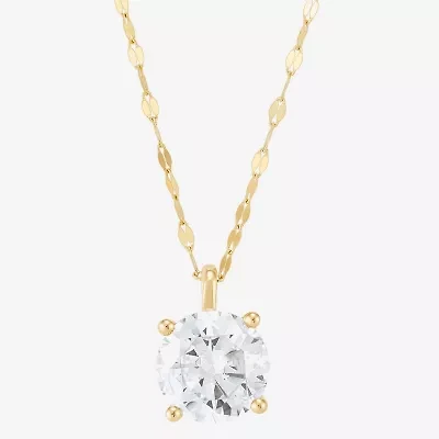 (H-I / Si1-Si2) Womens 2 CT. Lab Grown White Diamond 14K Gold Round 18 Inch Pendant Necklace