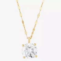 (H-I / Si1-Si2) Womens 2 CT. Lab Grown White Diamond 14K Gold Round 18 Inch Pendant Necklace